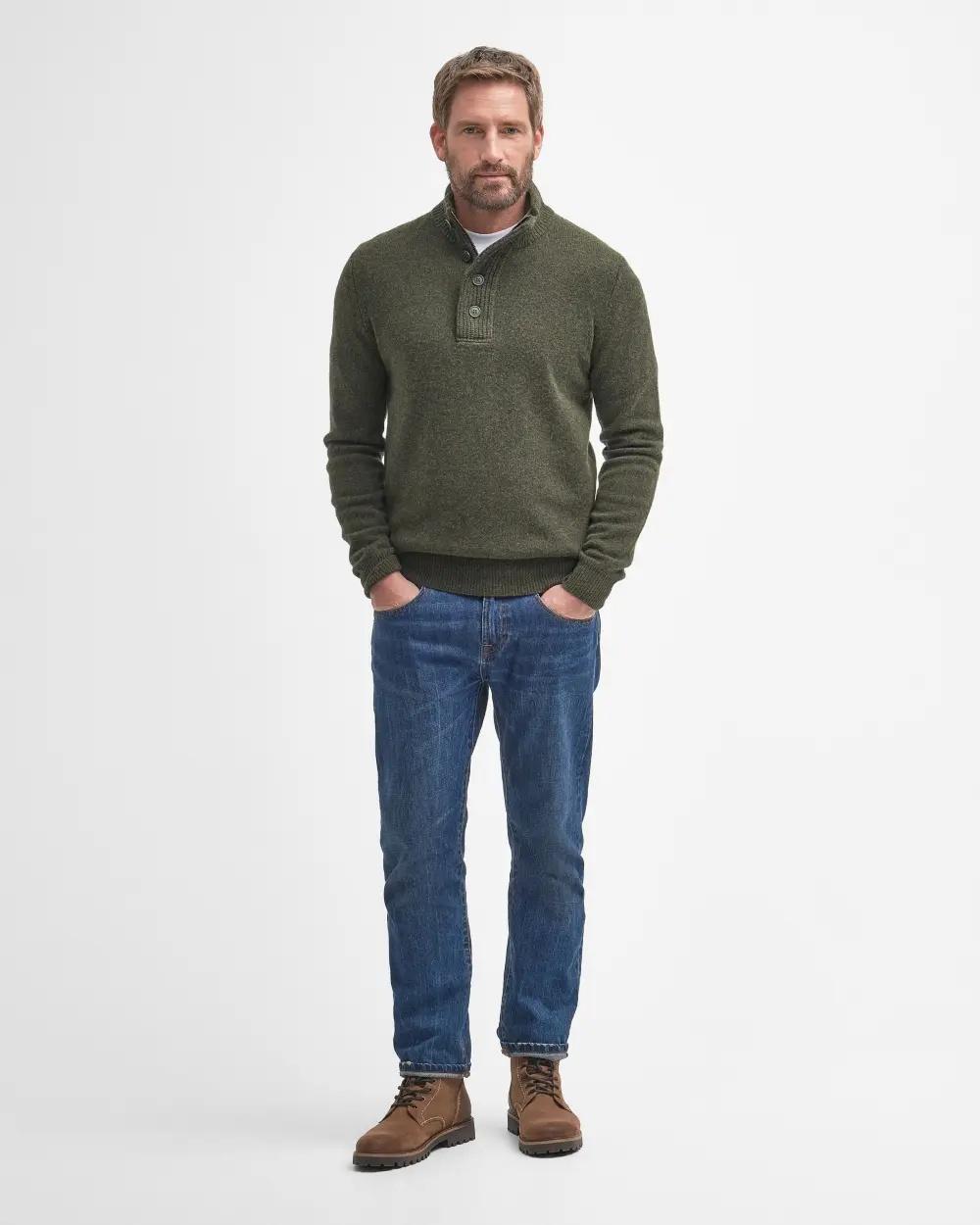 Felpa con toppa sul gomito Essential MKN0585 GN73 BARBOUR 