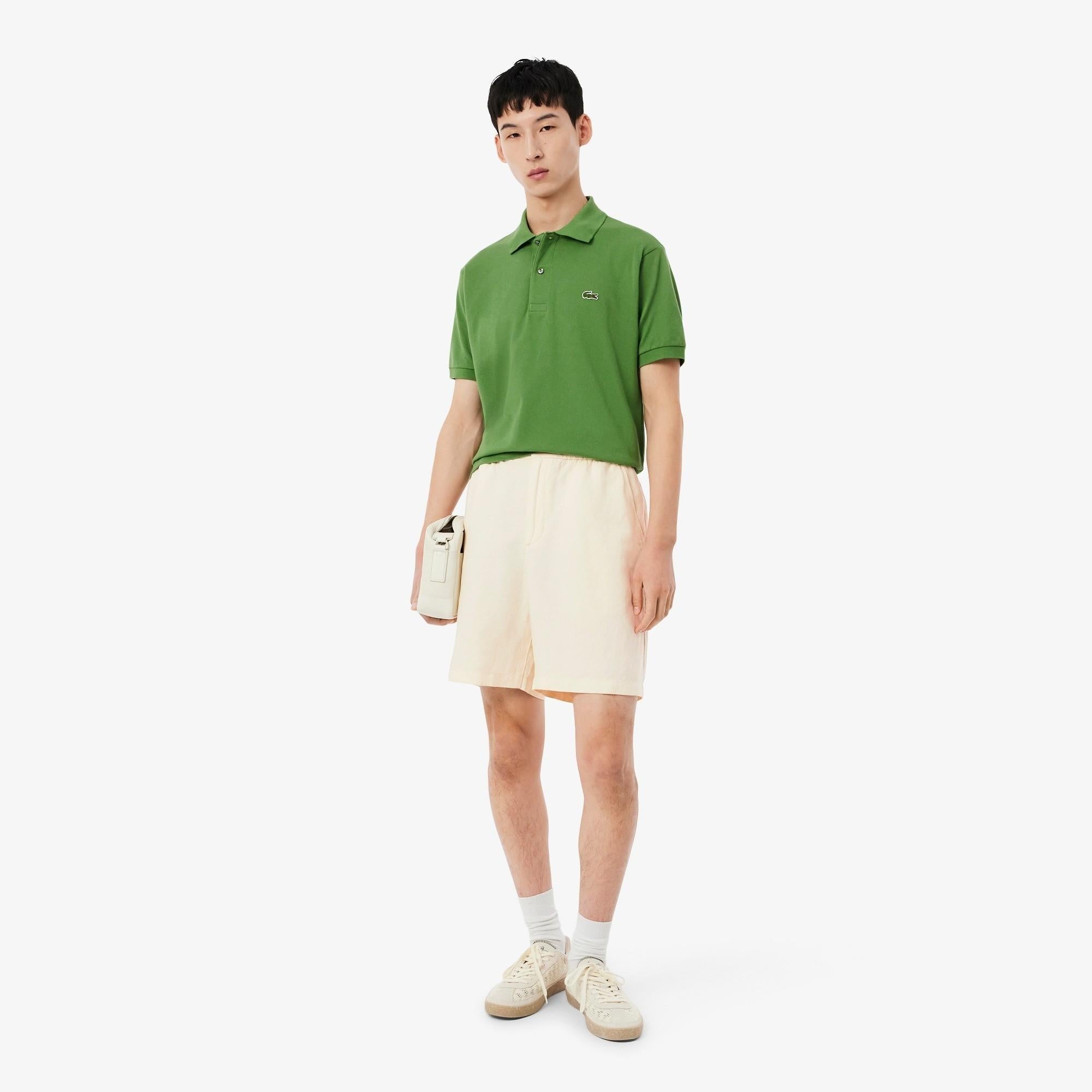 Shorts regular fit in twill di misto lino GH2628 056 LACOSTE 