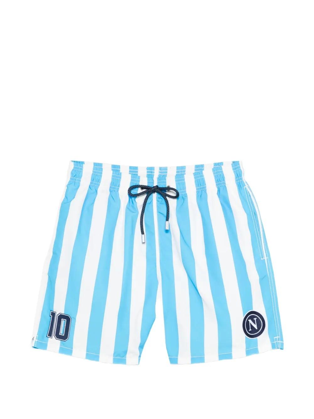 Costume da bagno a righe bianche e azzurre GUS0001 07458L MC2 SAINT BARTH 