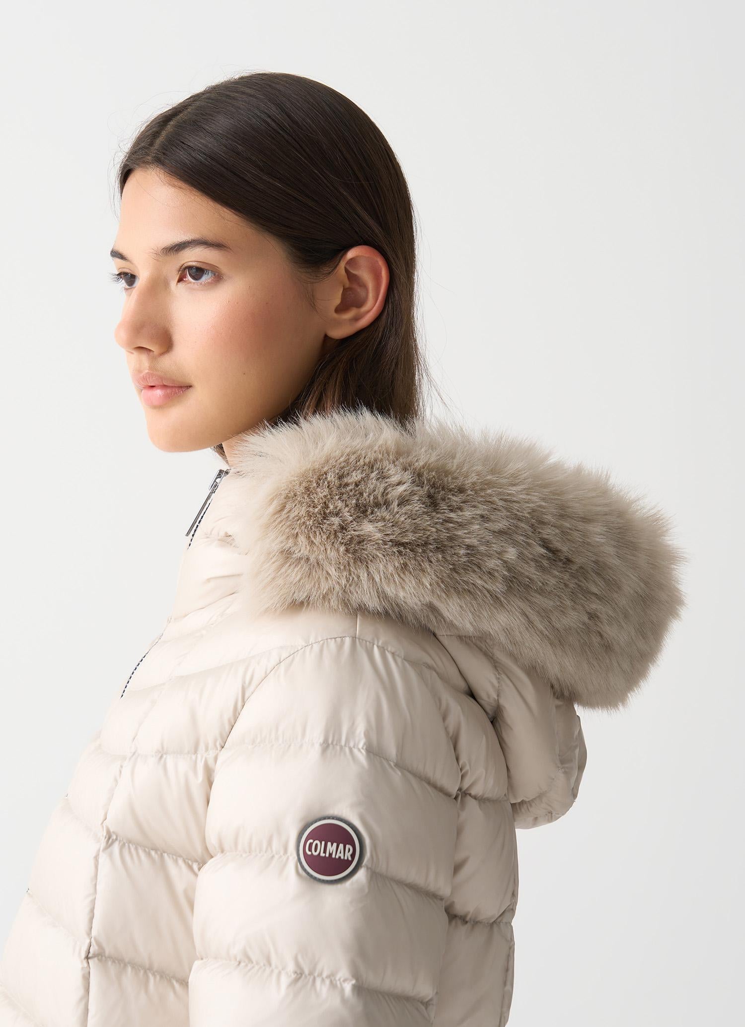 Piumino a trapezio con pelliccia 2233E2YO 16 COLMAR 
