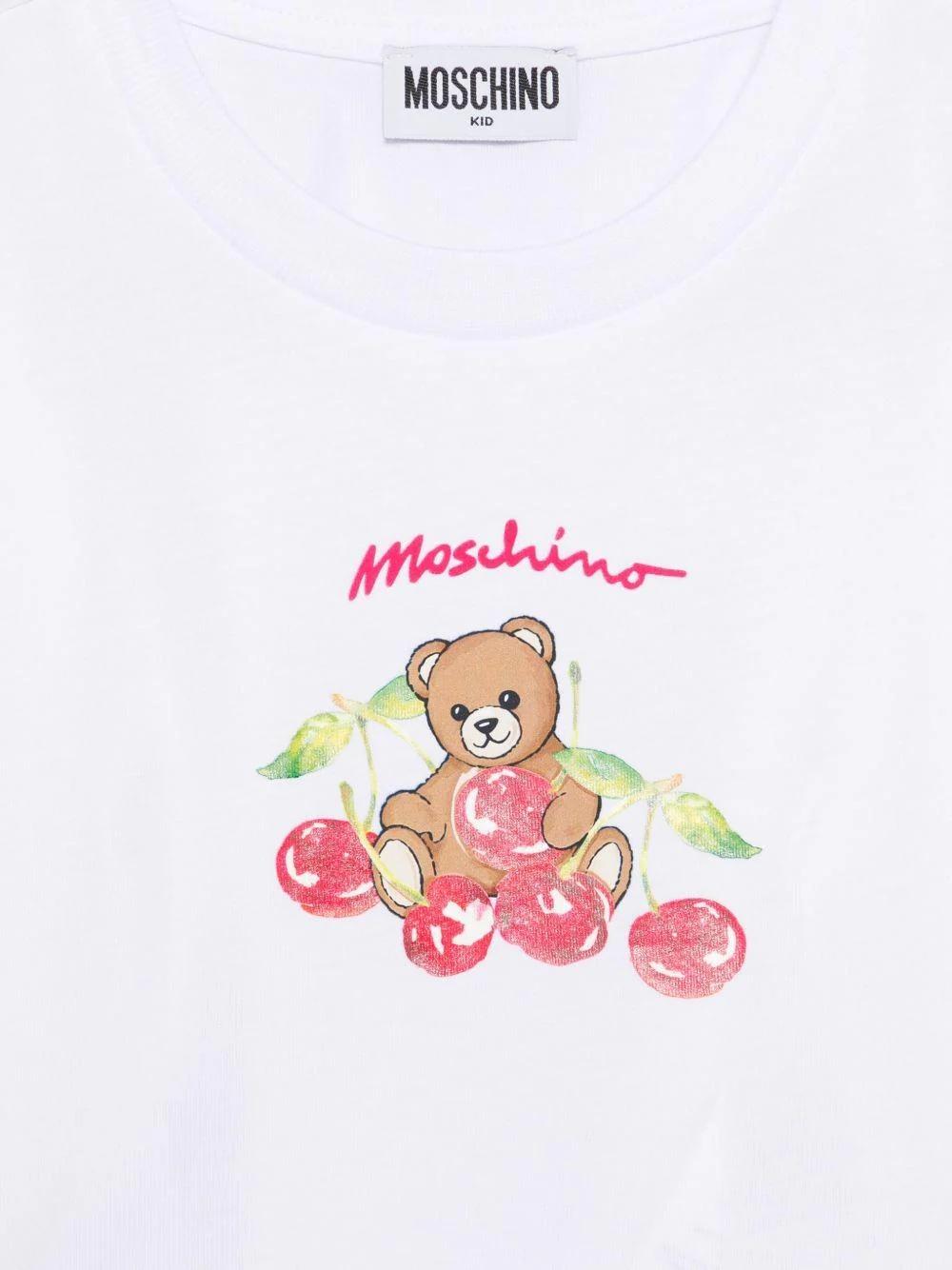 T-shirt con stampa Teddy Bear HDM075LAA02 10101A MOSCHINO KID 