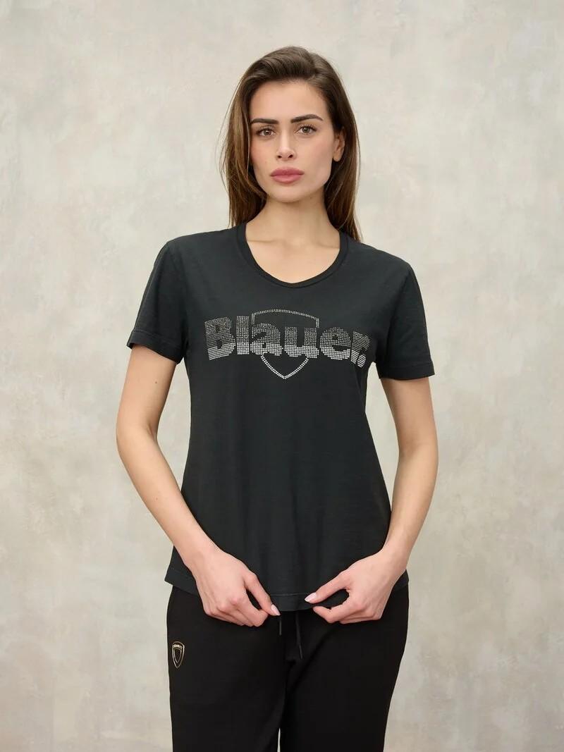 T-shirt con logo glitter Graham 26SBLDH02411 999 BLAUER 