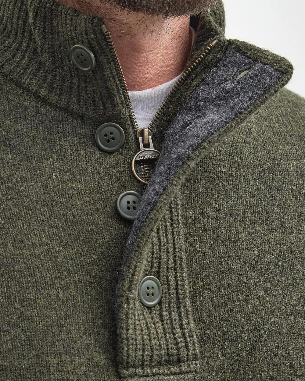 Felpa con toppa sul gomito Essential MKN0585 GN73 BARBOUR 