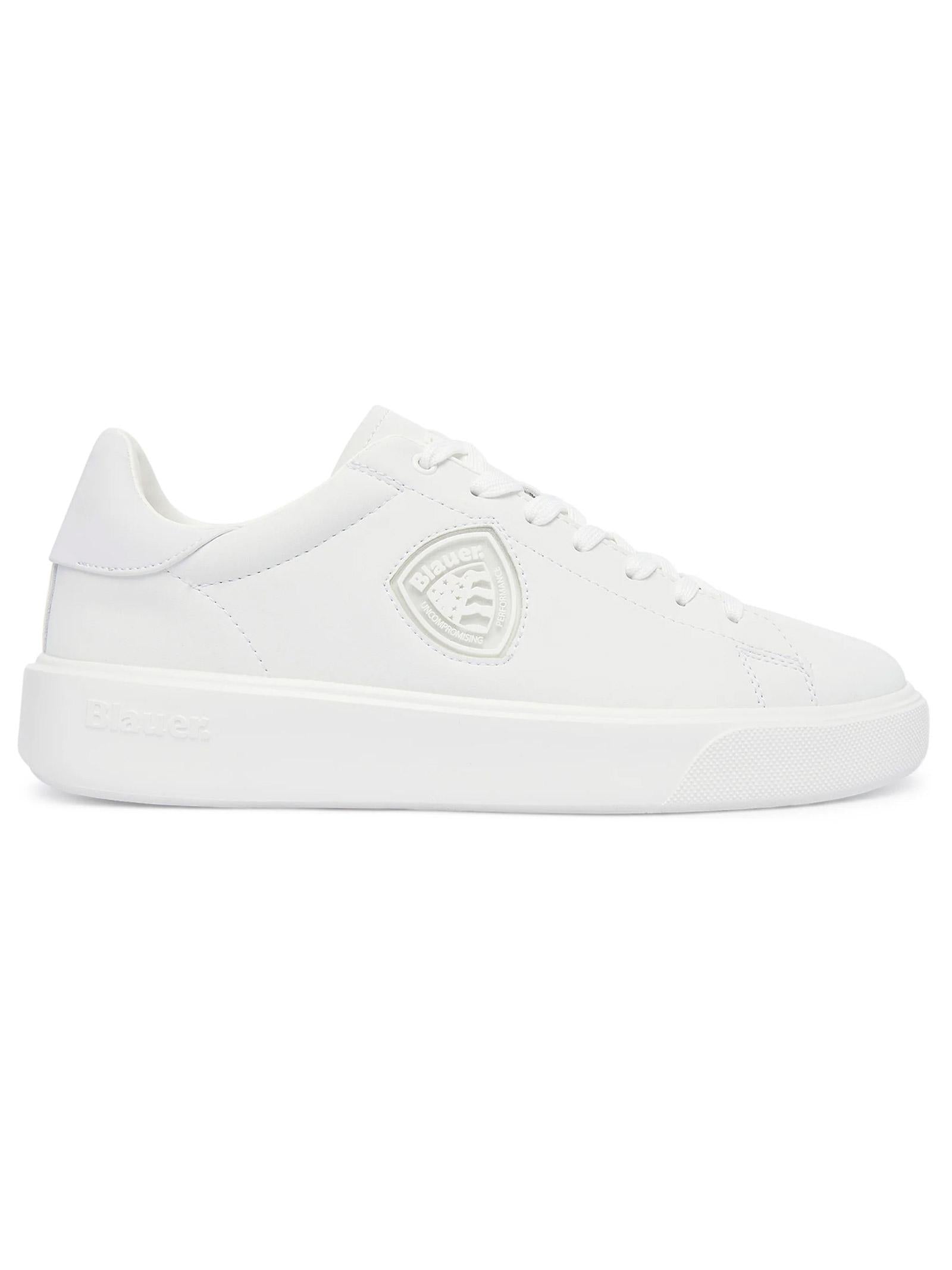 Blauer sneakers uomo bianche S6BUCK07LEA WHI BLAUER SHOES 