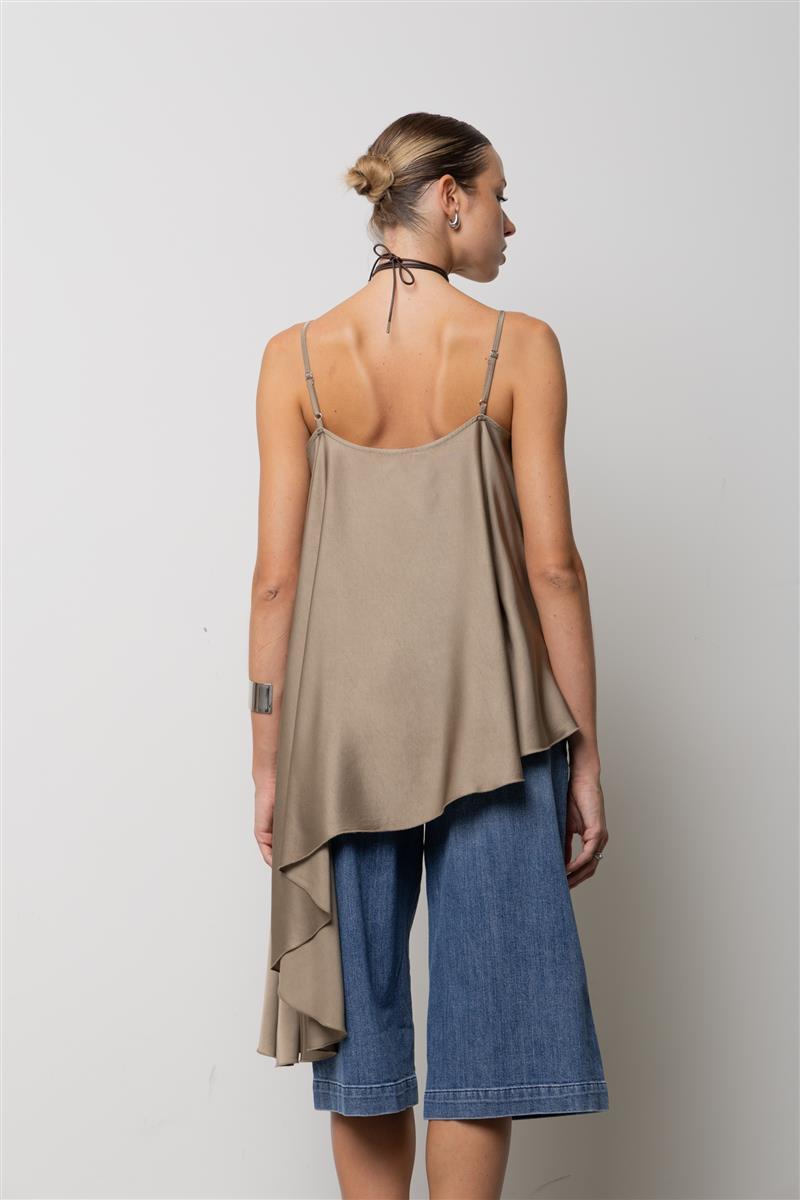 Top asimmetrico in raso SPJAR009 1096 KAOS JEANS 