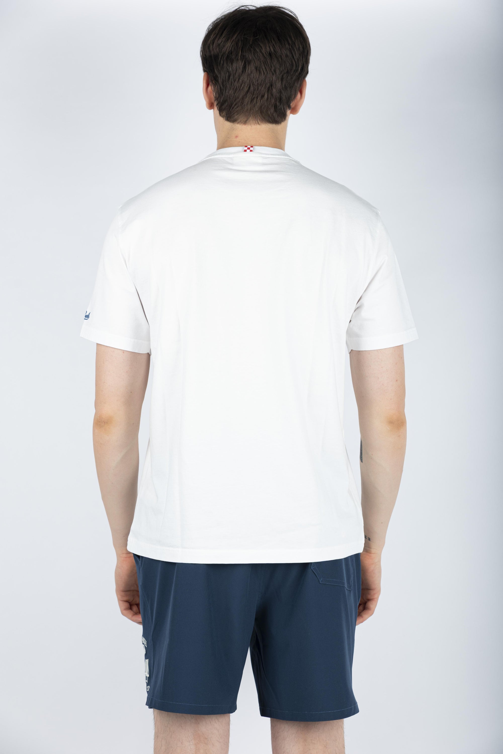 T-shirt Saint Barth Beach Club in jersey di cotone Classic Fit con ricamo bianco POT0001 05160H MC2 SAINT BARTH 