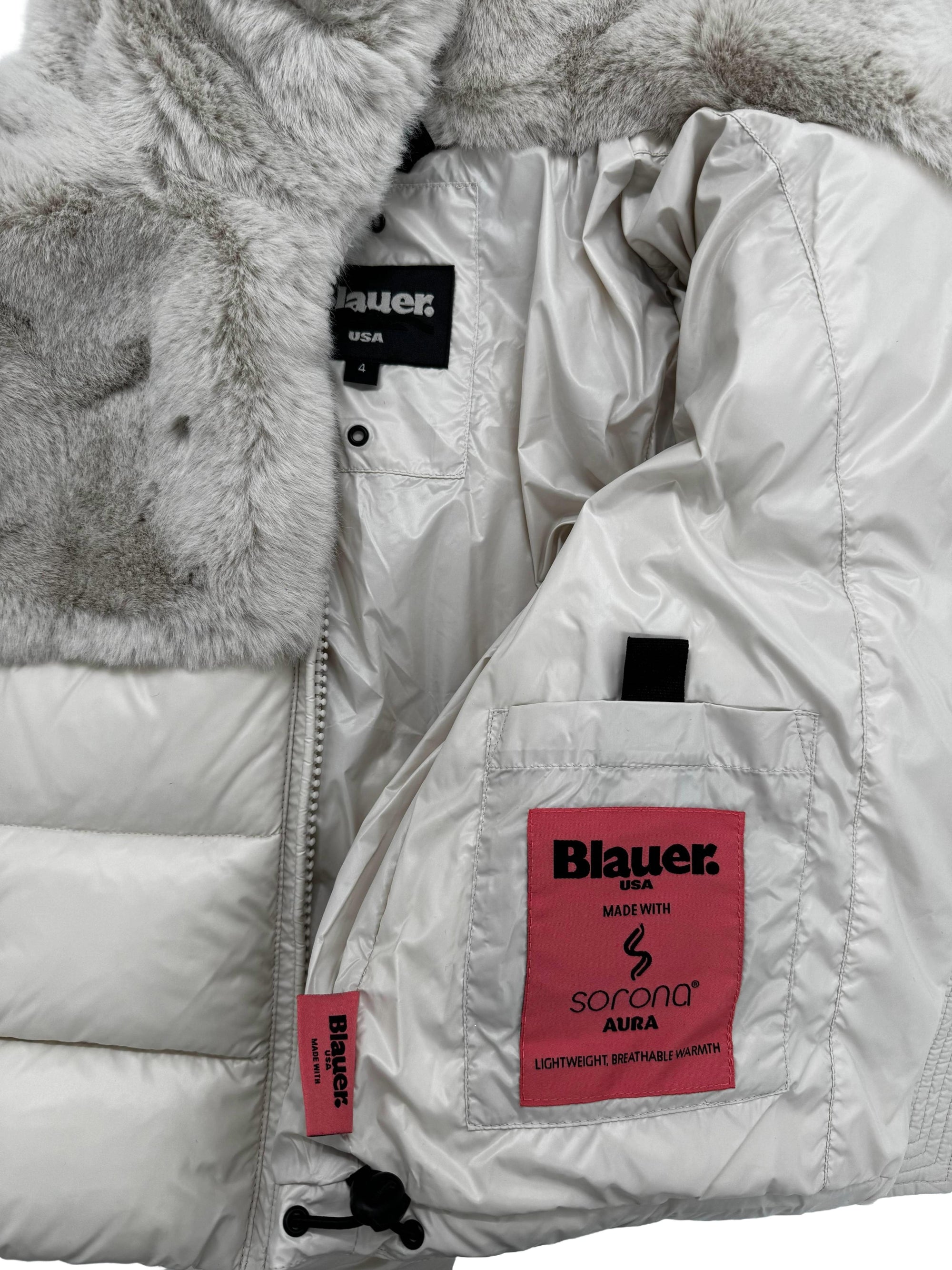 Giubbetto nylon con pelliccia eco fanevil junior 25WBLGC02411 907A BLAUER 