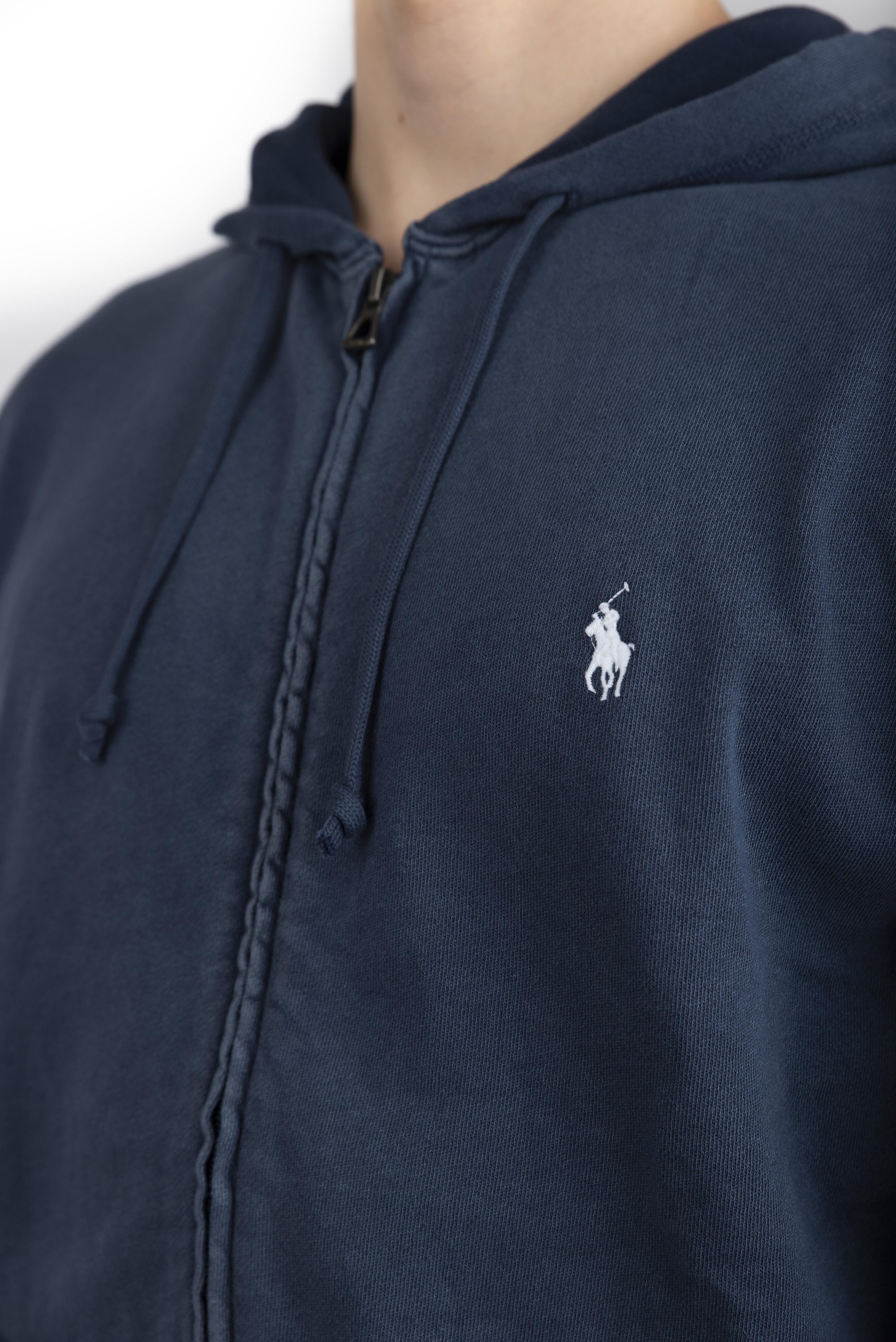 Felpa navy in spugna spa con cappuccio 710706348 011 POLO RALPH LAUREN 