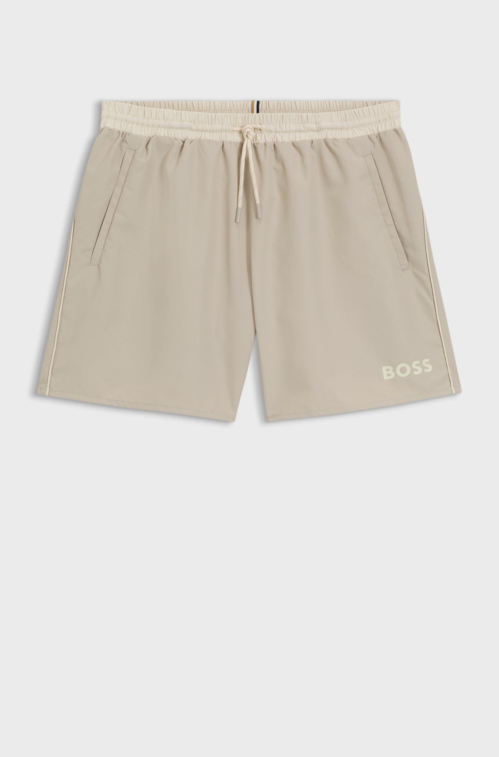 Boxer da mare con logo a contrasto e profili 50514429 274 BOSS 