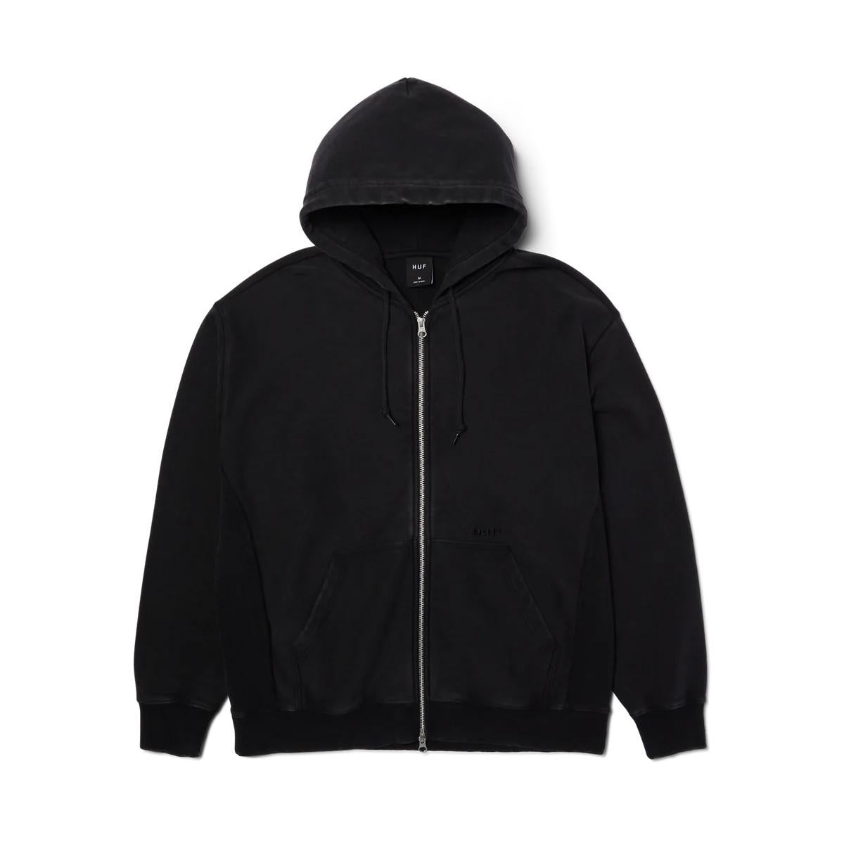 Pacific wash full-zip hoodie FL00252 BLACK HUF 