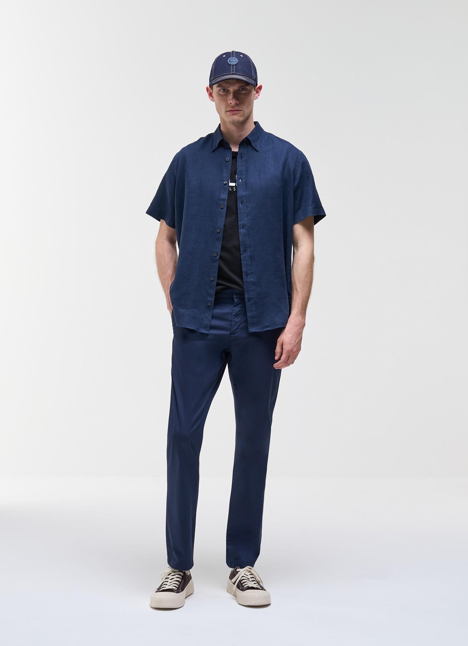 Camicia a maniche corte in lino 85866AY 68 COLMAR 