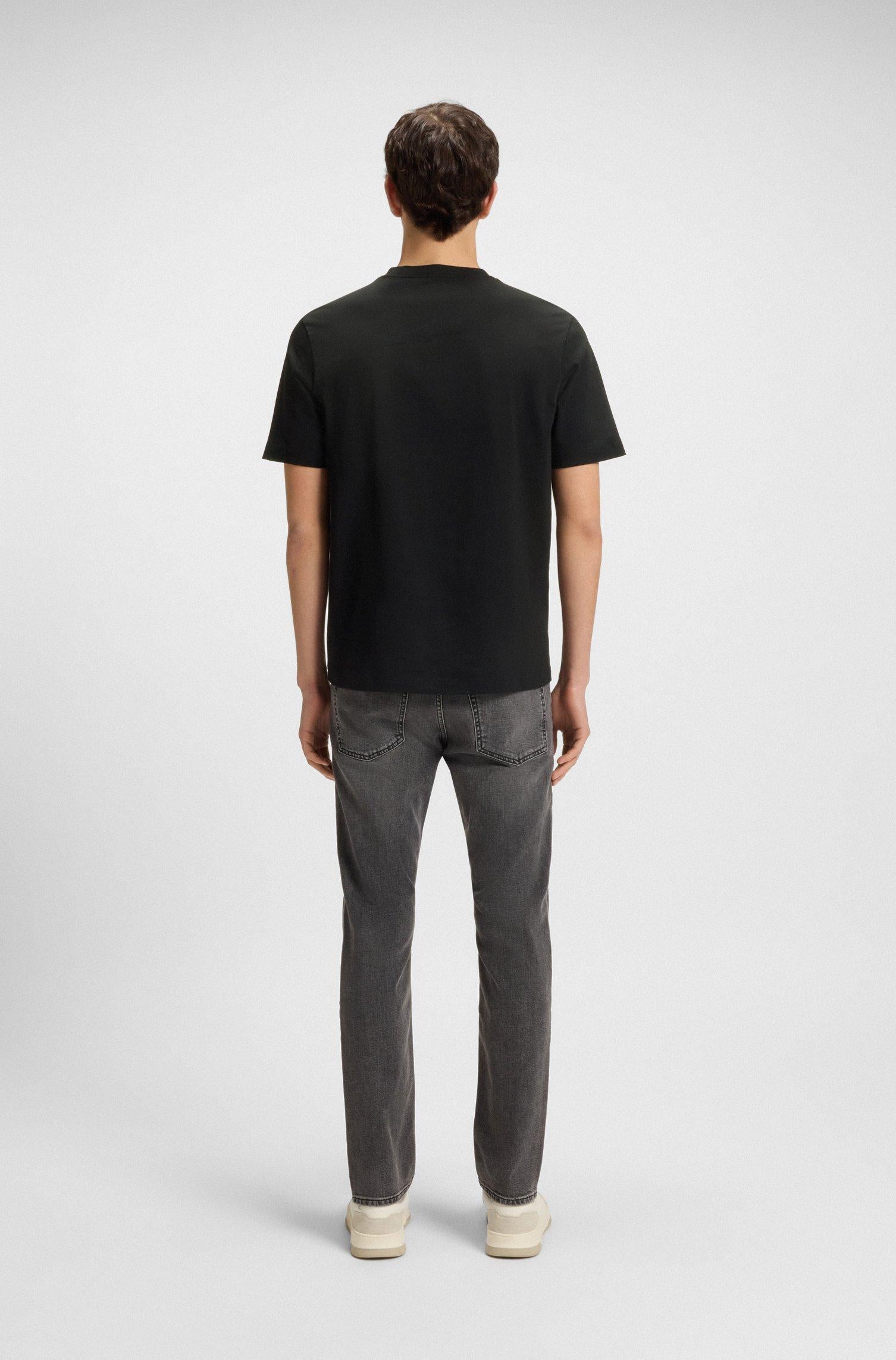 T-shirt relaxed fit in cotone elasticizzato con logo stampato 50473278 001 BOSS 