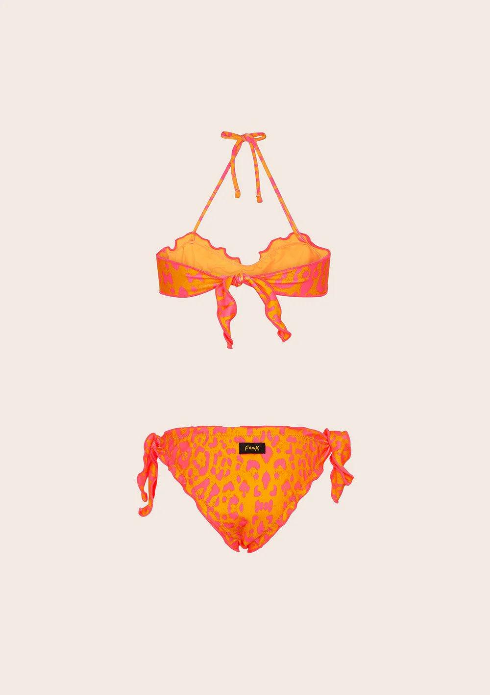 Bikini Bambina Fascia con Slip Regolabile Fantasia arancione G1C06BAX 02 F**K 