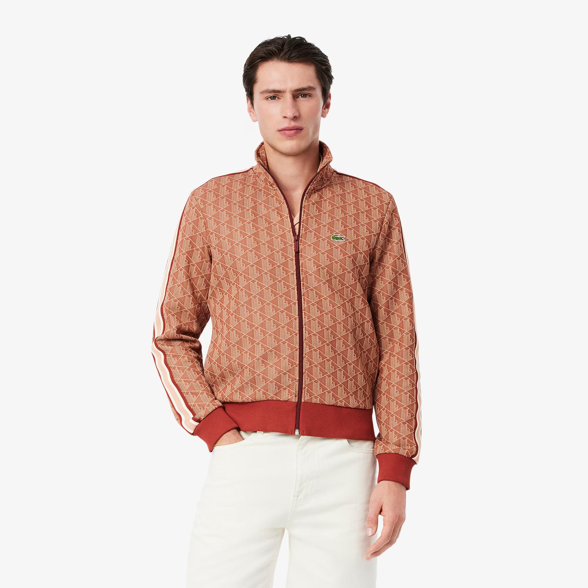 Felpa in jacquard monogrammata con zip SH1368 GTI LACOSTE 