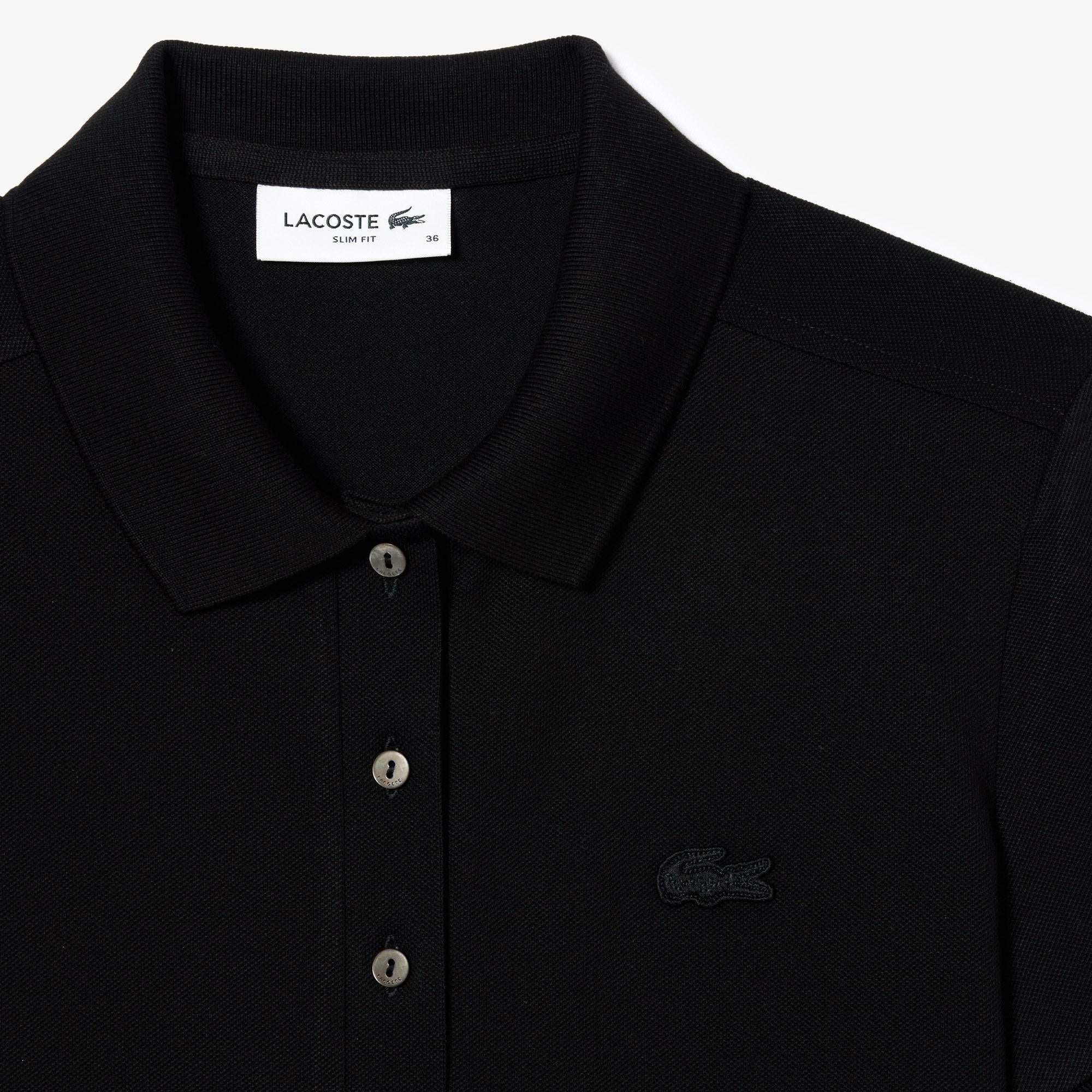 Polo da donna in piqué di cotone stretch Lacoste slim fit PF5462 001 LACOSTE 
