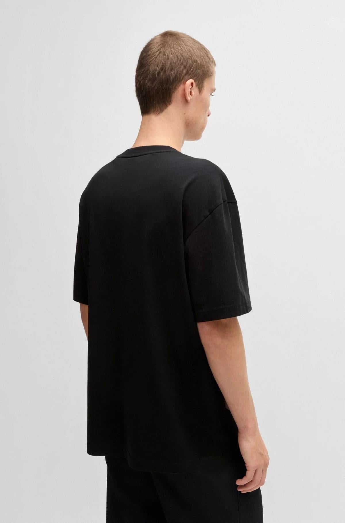 Camicia oversize in cotone con stampa ad alto impatto 50535314 001 HUGO 