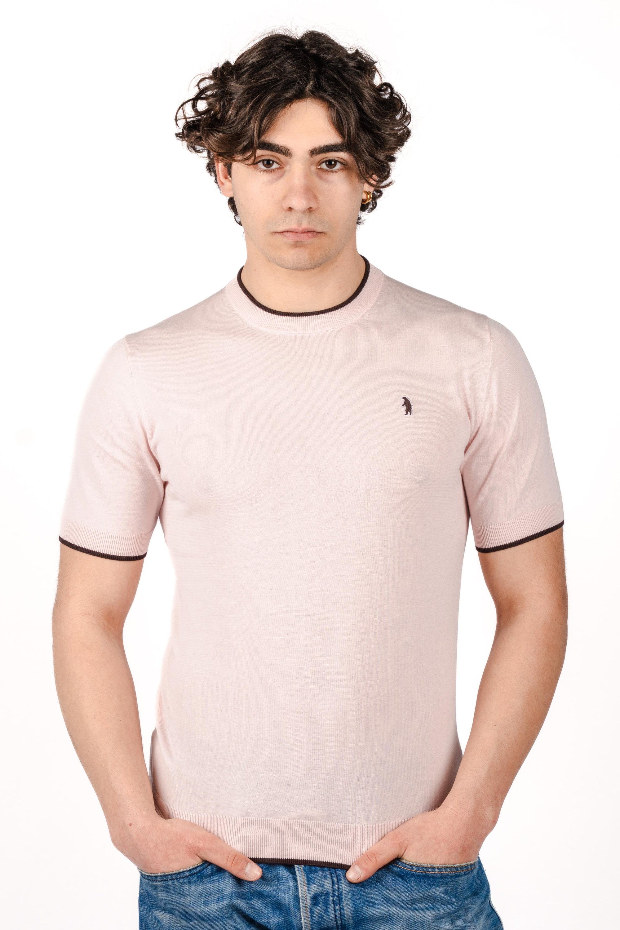 T-shirt con dettagli a contrasto R4064M261 PINK REFRIGUE 