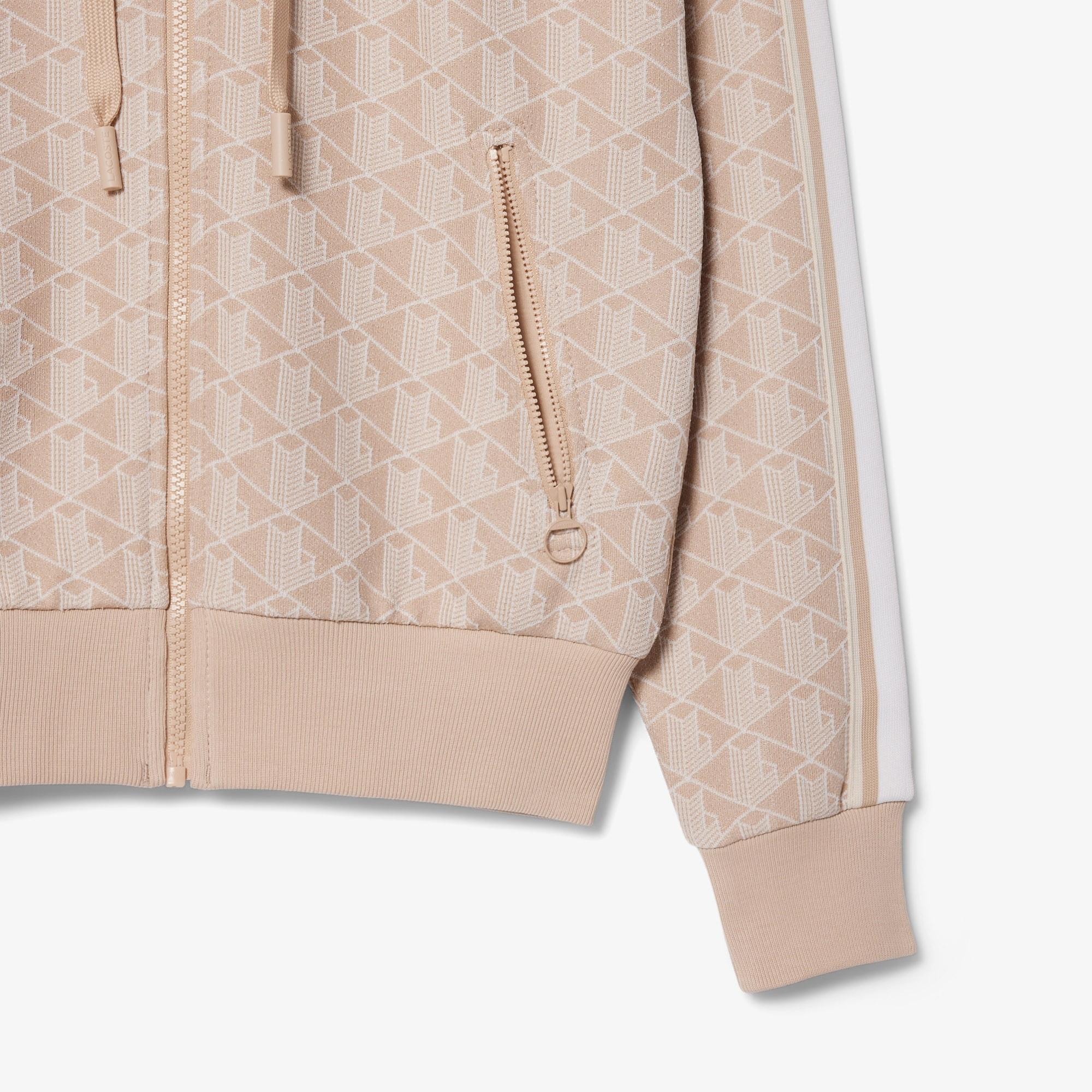 Felpa con cappuccio in jacquard con monogramma SF7606 8GI LACOSTE 