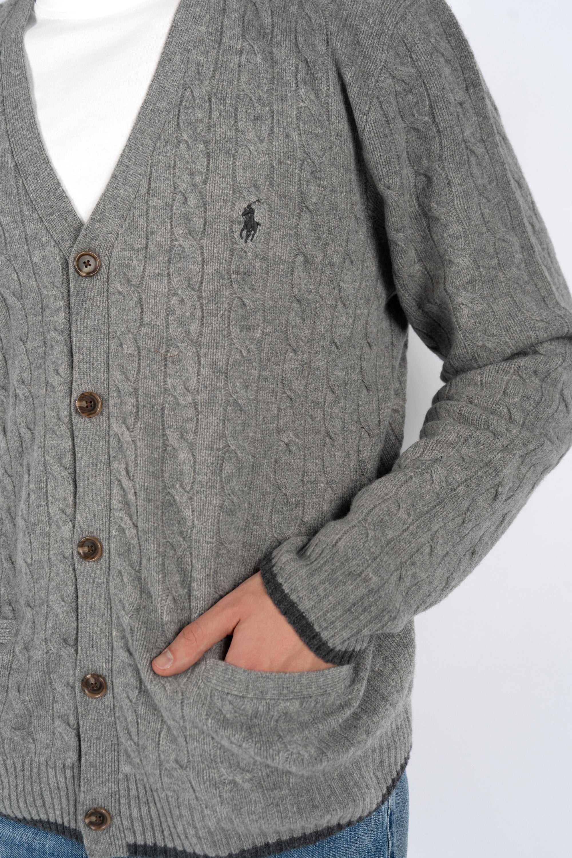 Cardigan a trecce in lana e cashmere 710949808 005 POLO RALPH LAUREN 