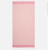 Telo mare Foutas a righe piccole rosa e bianche