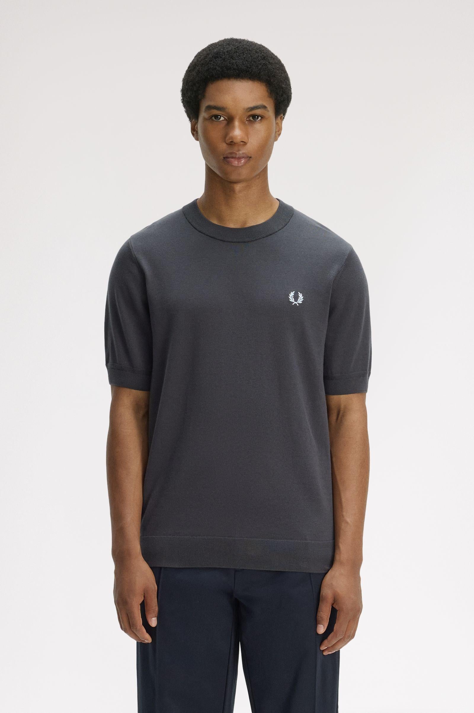 T-shirt in maglia di cotone K232258 297 FRED PERRY 