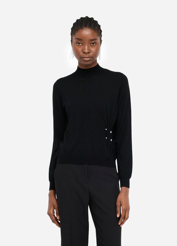Maglia in lana con perle CF5041MA82O 22222 LIU JO BLACK 