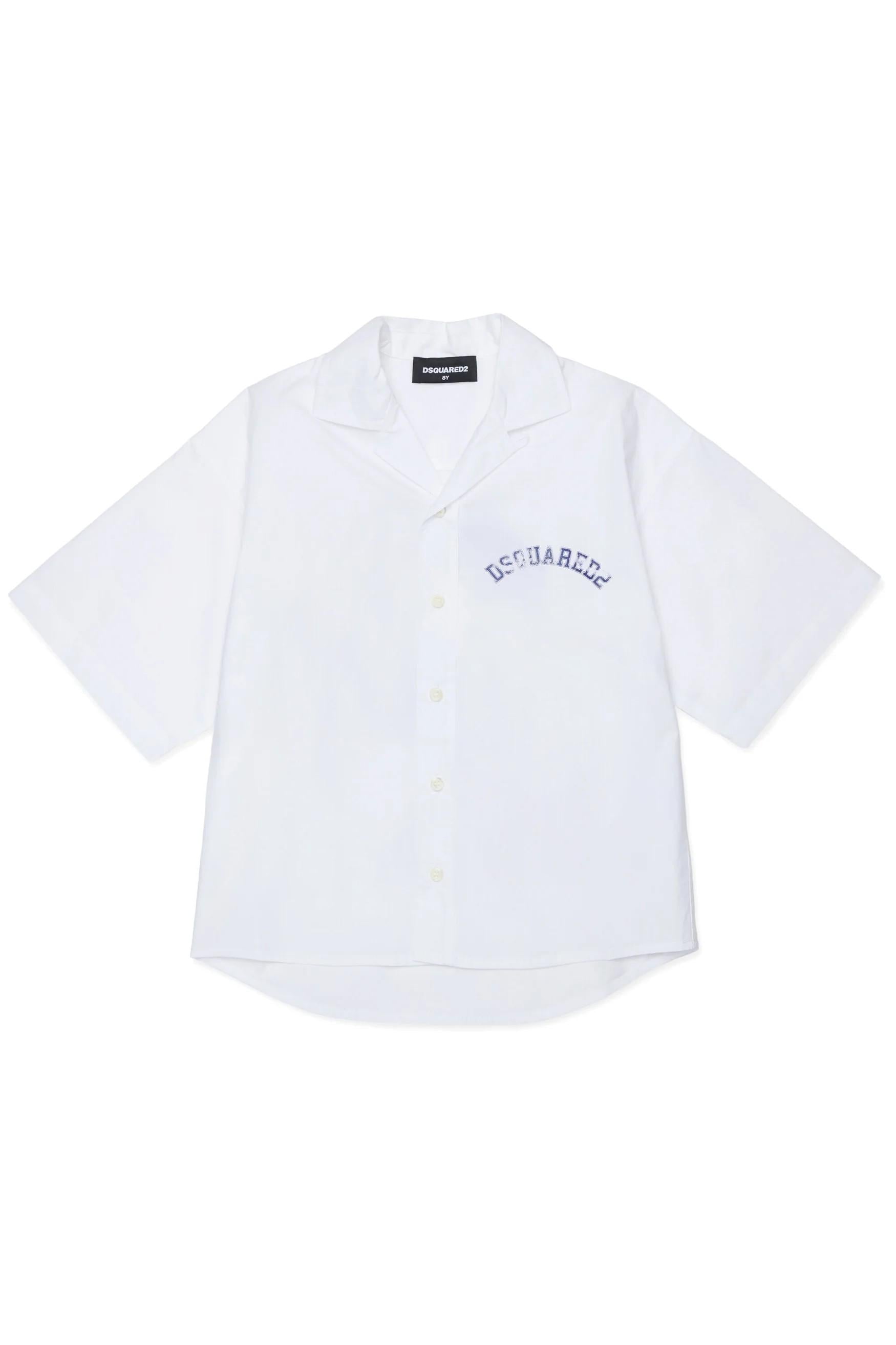 Camicia manica corta con logo DQ3223D007D DQ100 DSQUARED2 