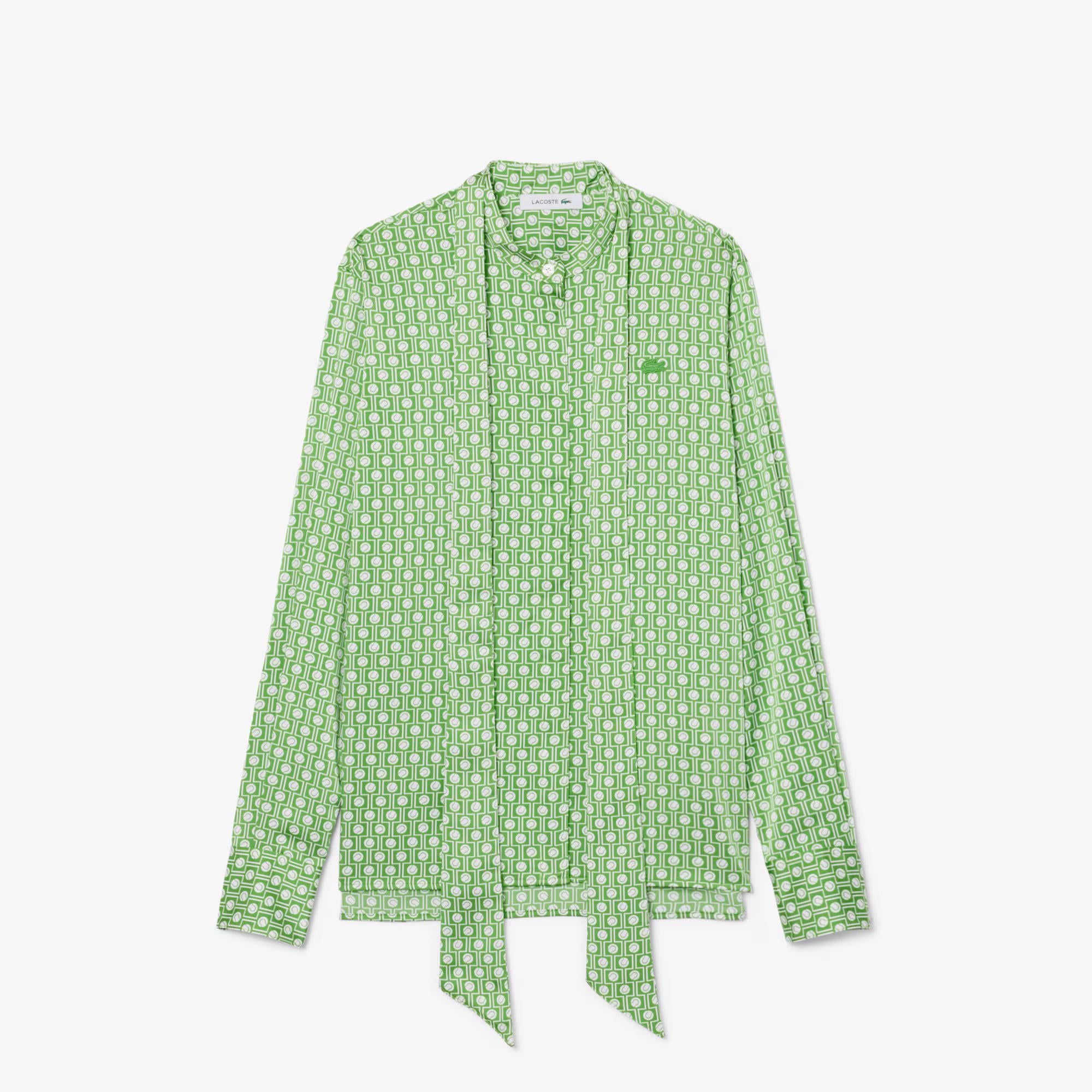 Camicia regular fit con collo annodato staccabile CF2626 4SI LACOSTE 