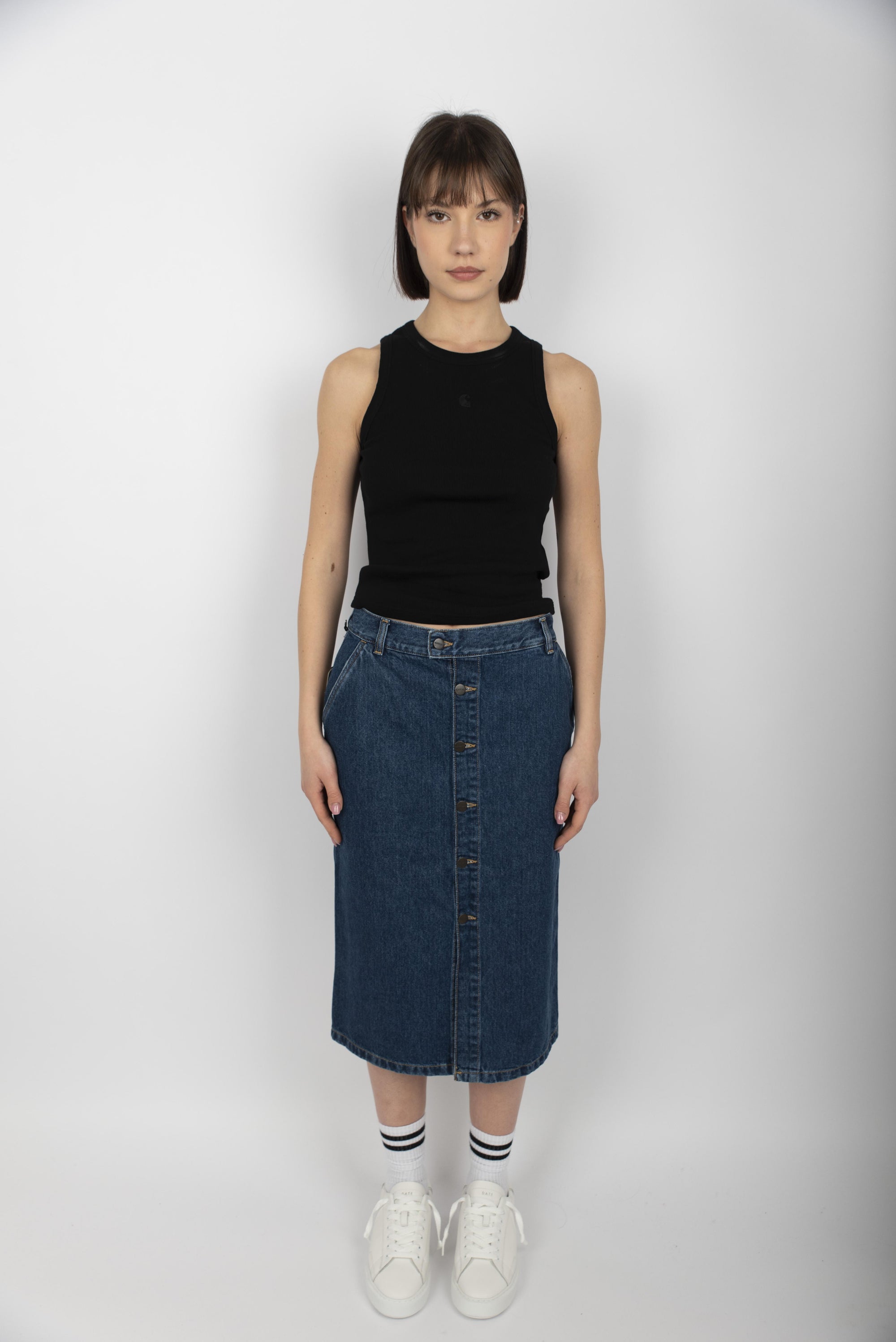 Gonna Women's Colby Skirt blue stone washed  I033334 0106 CARHARTT WIP 