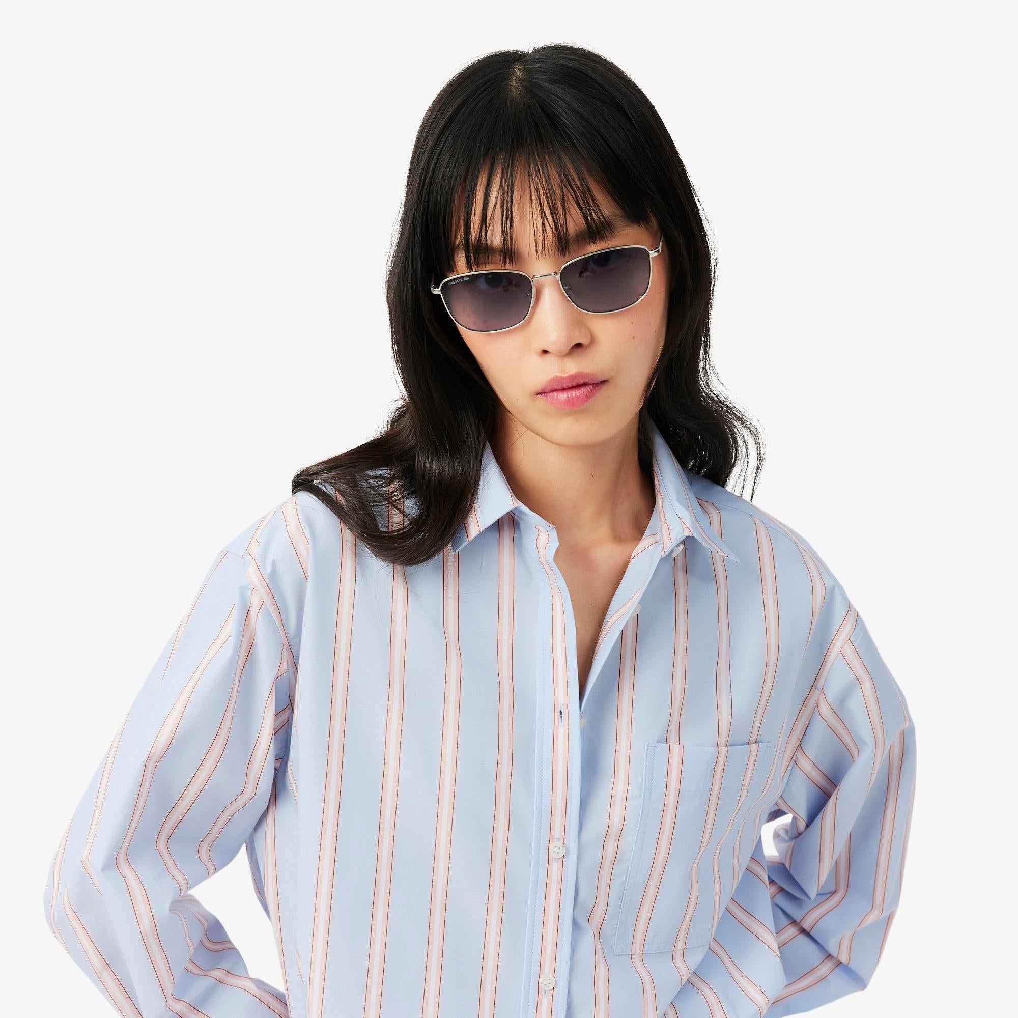 Camicia oversize in popeline di cotone CF1054 48C LACOSTE 