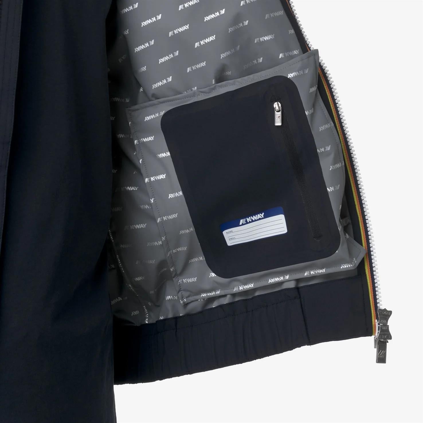Giacca impermeabile slim fit da uomo blu per condizioni meteorologiche variabili K51376W K89 K-WAY 