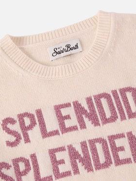 Girocollo Princess in misto cashmere con jacquard lurex Splendida Splendente PRC0001 01903I MC2 SAINT BARTH 