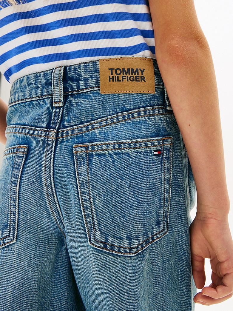 Jeans mabel larghi a vita alta con baffature KG0KG09186T 1A4 TOMMY HILFIGER 