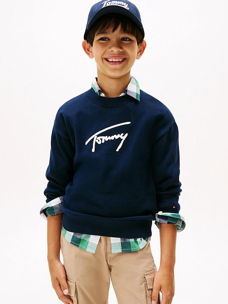 Pullover Varsity con logo firma KB0KB09974T C1G TOMMY HILFIGER 