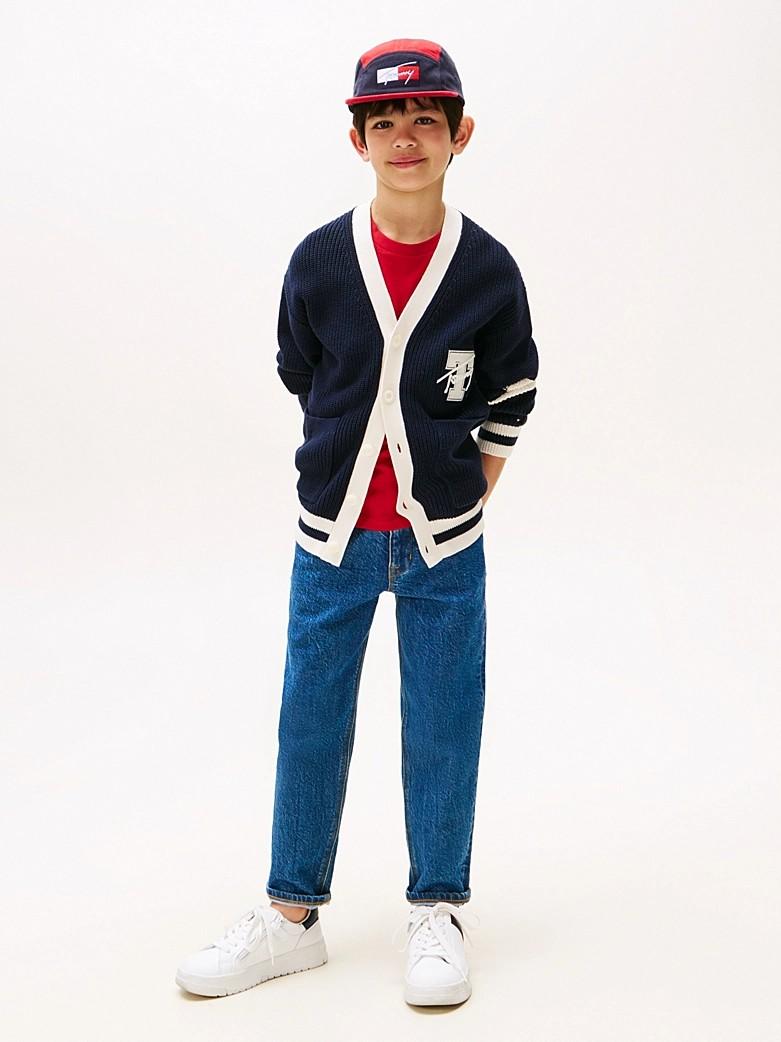 Cardigan Varsity con scollatura a V e logo KB0KB09757J C1G TOMMY HILFIGER 