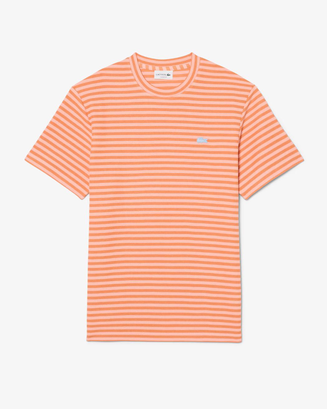 T-shirt in cotone testurizzato a righe TH2193 4HI LACOSTE 
