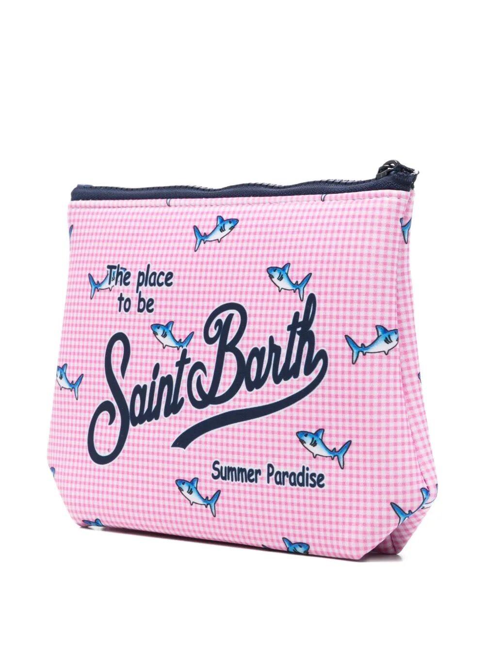 Pochette Aline in scusa rosa con fanatsia squali ALIN001 01059L MC2 SAINT BARTH 
