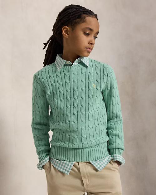 Maglia in cotone a trecce 323702674 505 POLO RALPH LAUREN 