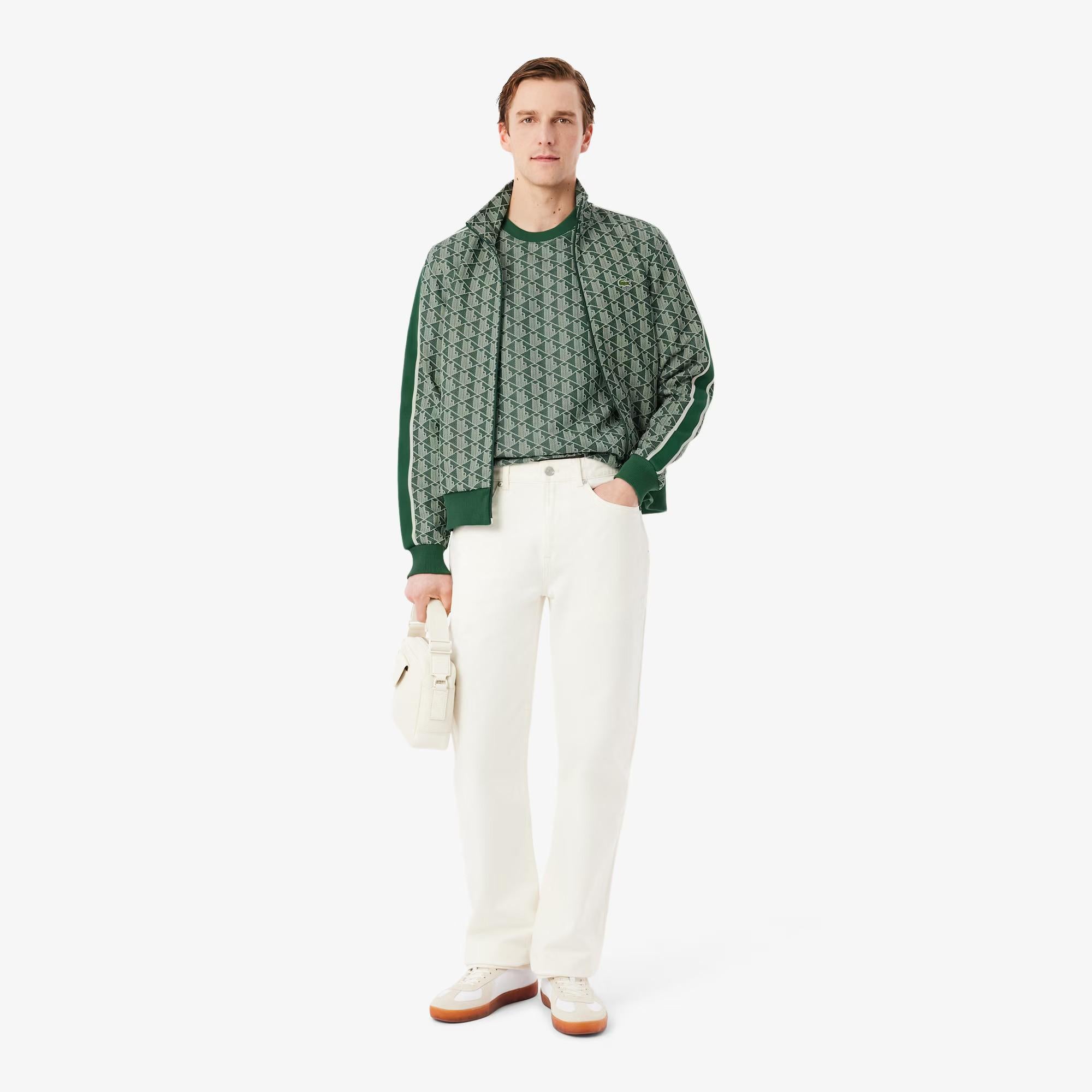 T-shirt slim fit con monogramma jacquard TH1197 D1R LACOSTE 