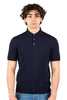 Navy fresh cotton knit polo shirt
