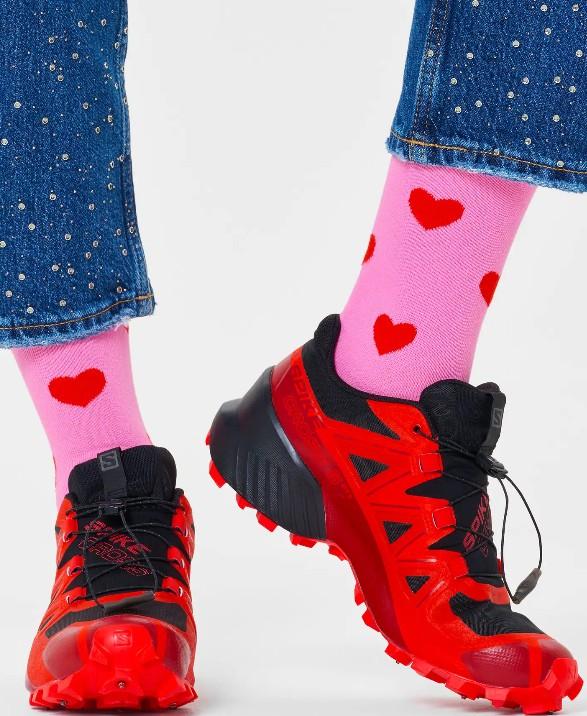Heart Sock P000068 PINK HAPPY SOCKS 