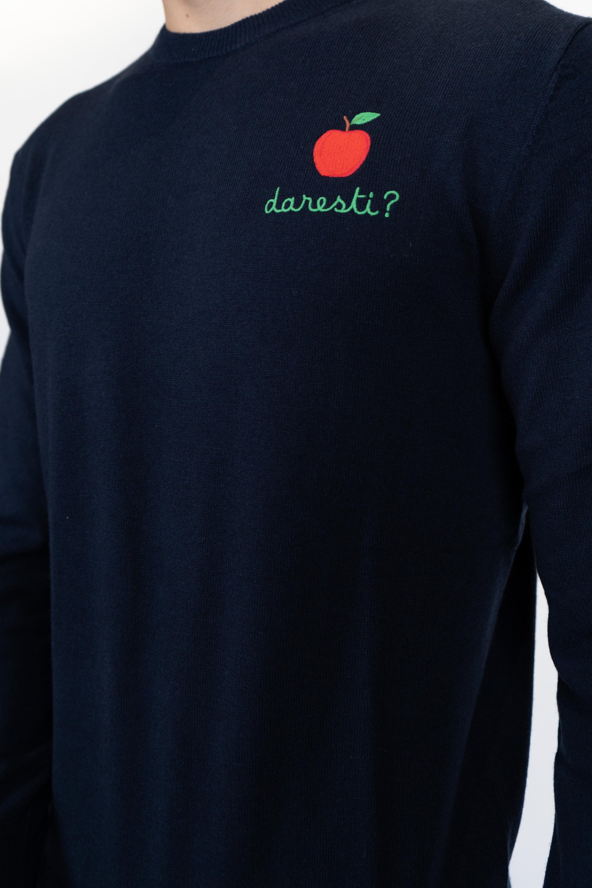 Maglione a girocollo Heron Light con ricamo Mela HER0024 03476I MC2 SAINT BARTH 