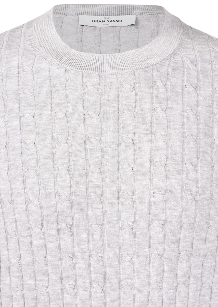 T-shirt in maglia lavorazione trecce e coste grigio 57194/20679 052 GRAN SASSO 