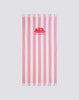 Telo mare Fouta jacquard rigato rosa