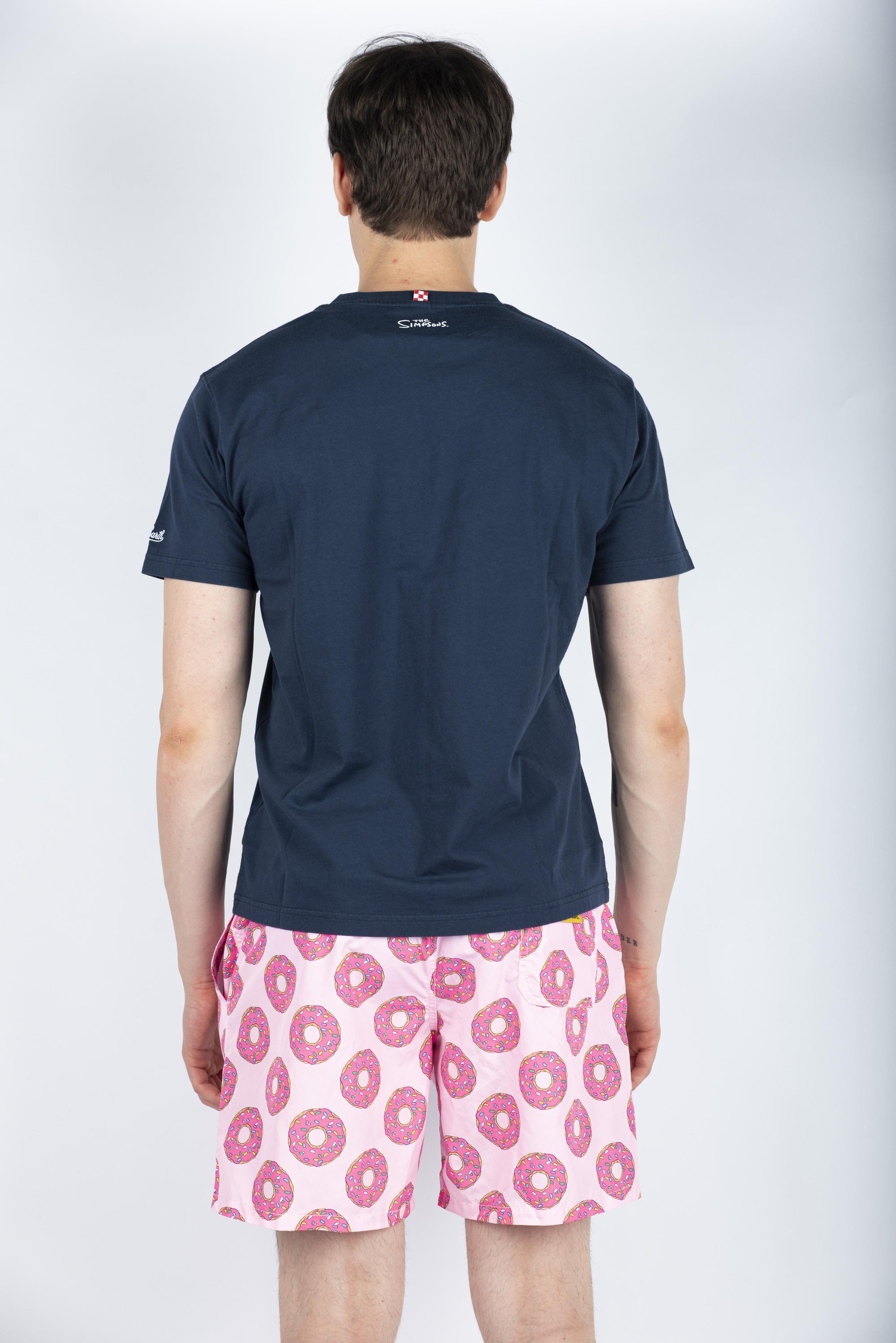 T-shirt in cotone con ricamo World's Best Dad Homer Simpson navy Special Edition TSHM001 02610H MC2 SAINT BARTH 
