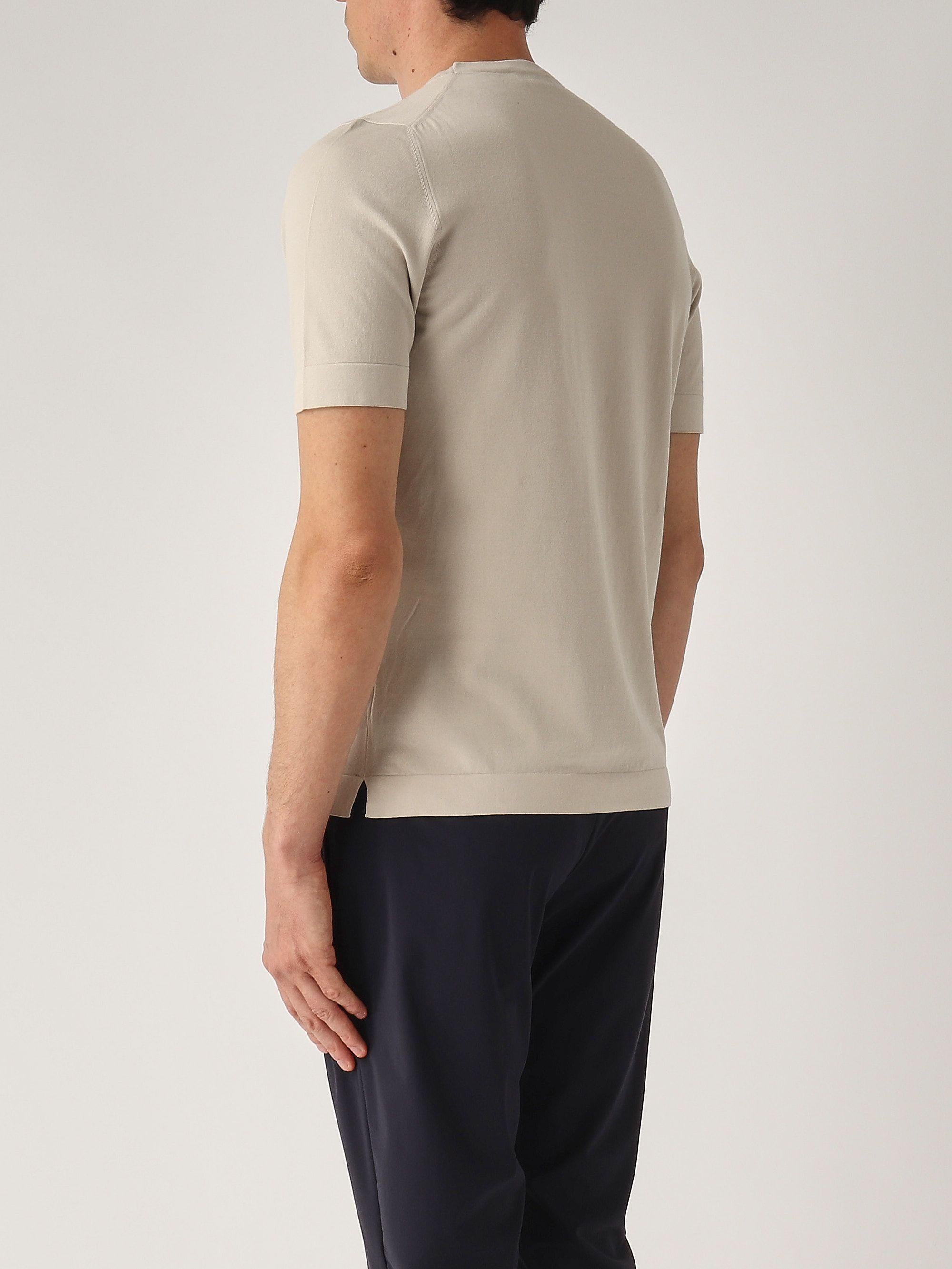 T-shirt in maglia vintage cotone organico beige  43168/21820 011 GRAN SASSO 