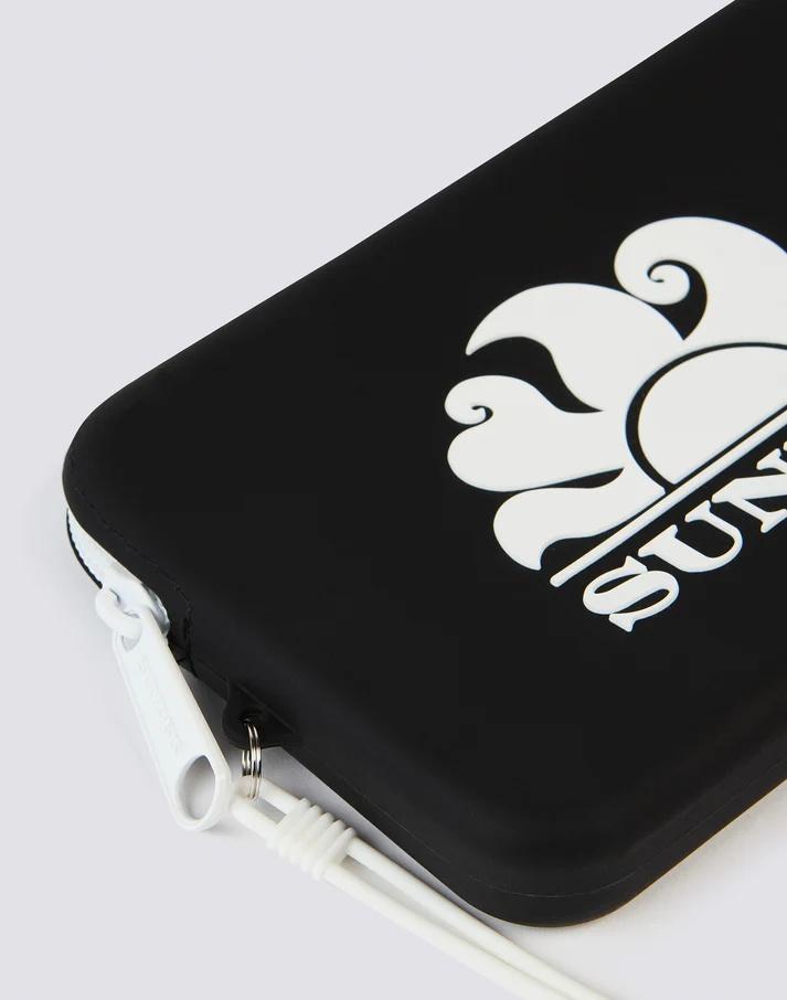 Mini pochette in gomma con logo, nero AW748ABSL100 00401 SUNDEK 