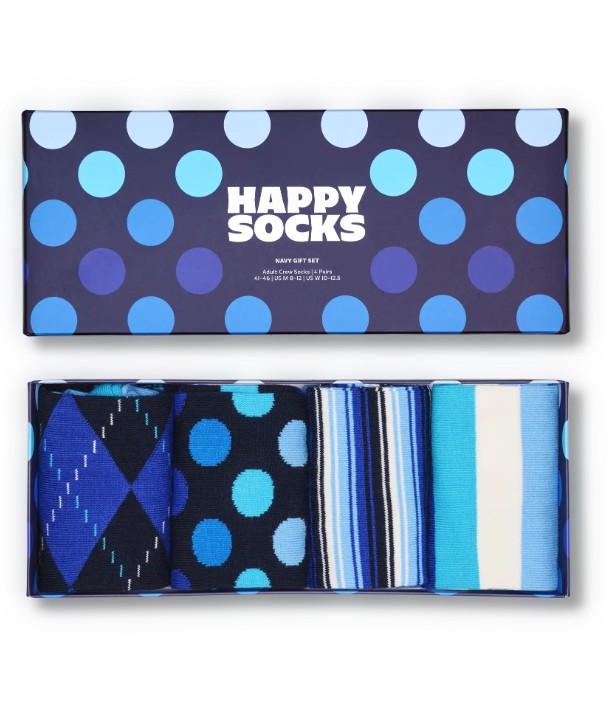 4-Pack Navy Socks Gift Set P003447 NAVY HAPPY SOCKS 