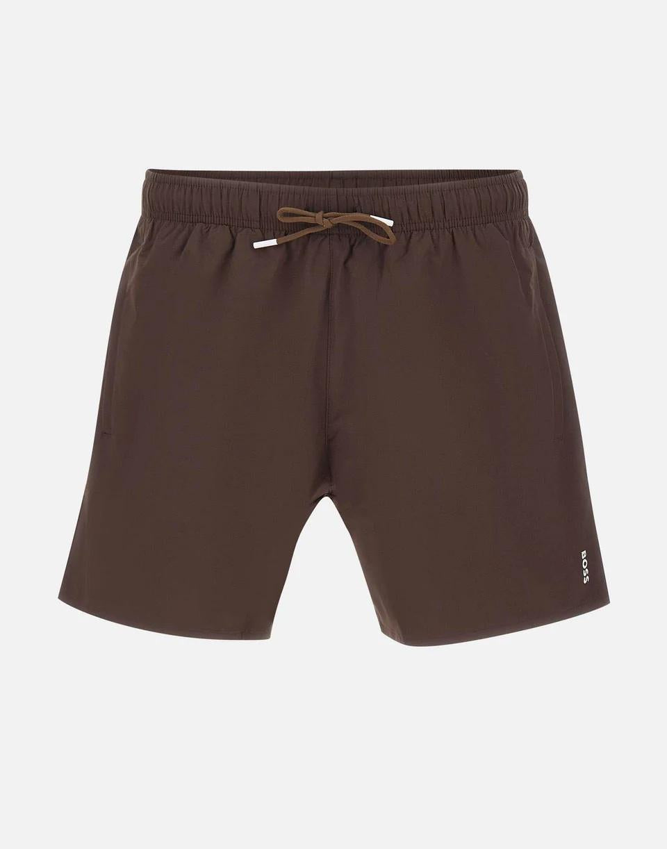 Boxer da mare con righe tipiche del marchio e logo 50491594 207 BOSS 