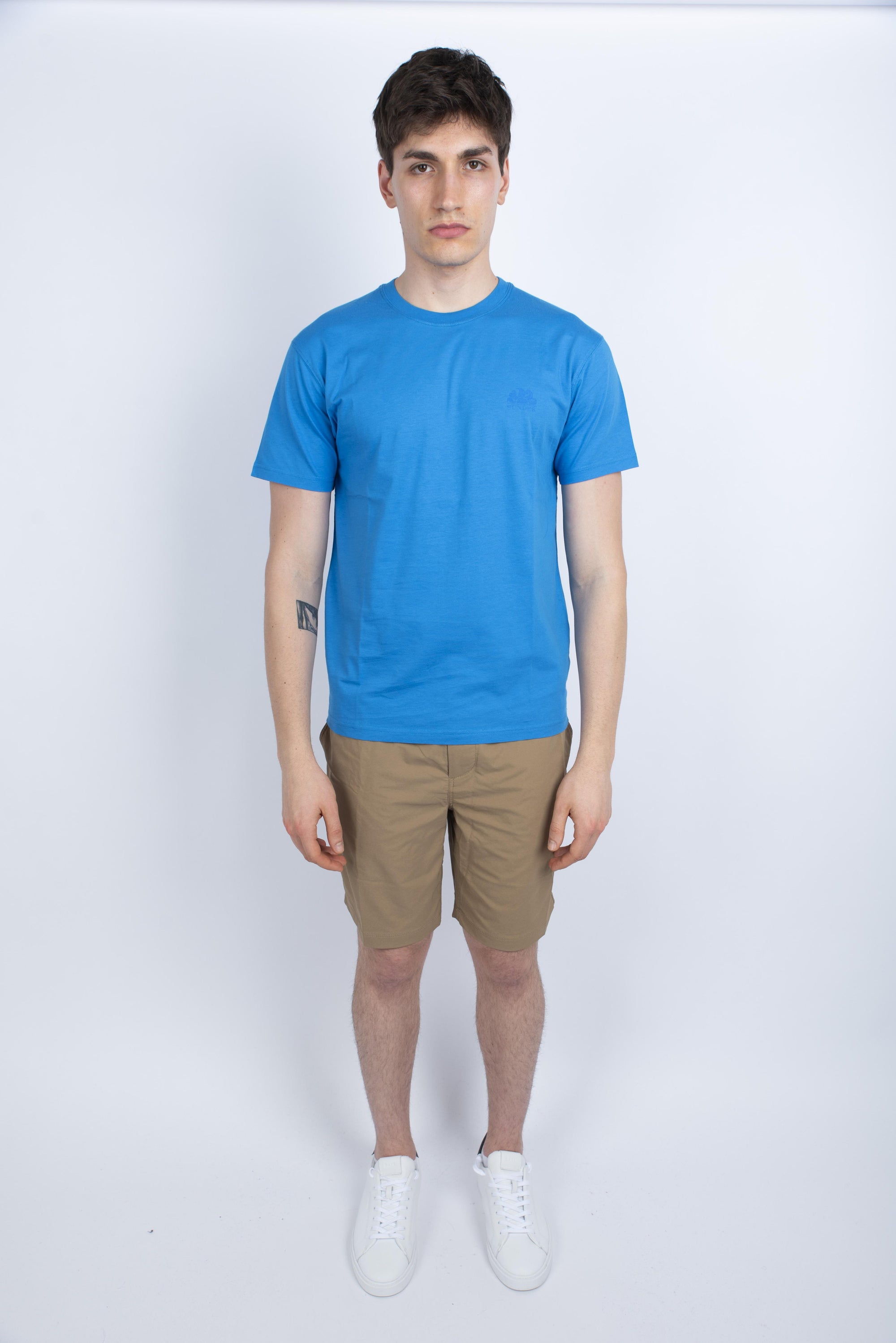 T-shirt girocollo con logo blu M129TEJ78OT A6600 SUNDEK 